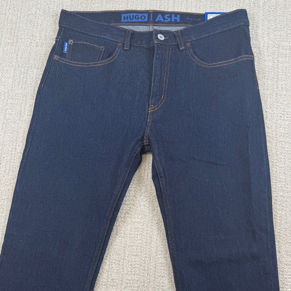 NEW Hugo Boss Mens 32x32 Ash Slim Fit Stretch Denim Blue Jeans